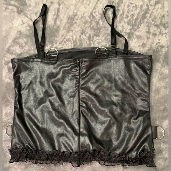 Vintage Y2K Serious LA Black Bondage Top and Skirt Set Sz Small - Picture 14 of 14